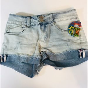 Indigo Rein Cuffed Hem Distressed Cutoff Shorts 3